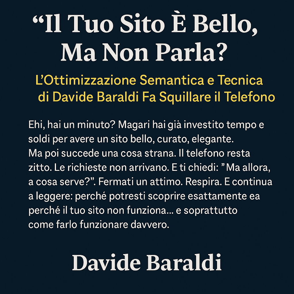Ottimizzazione Semantica e Tecnica Il Tuo Sito È Bello, Ma Non Parla