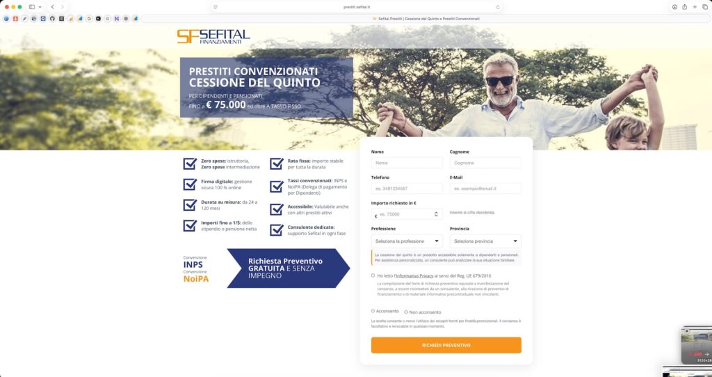 realizzazione piattaforma web sefital prestiti